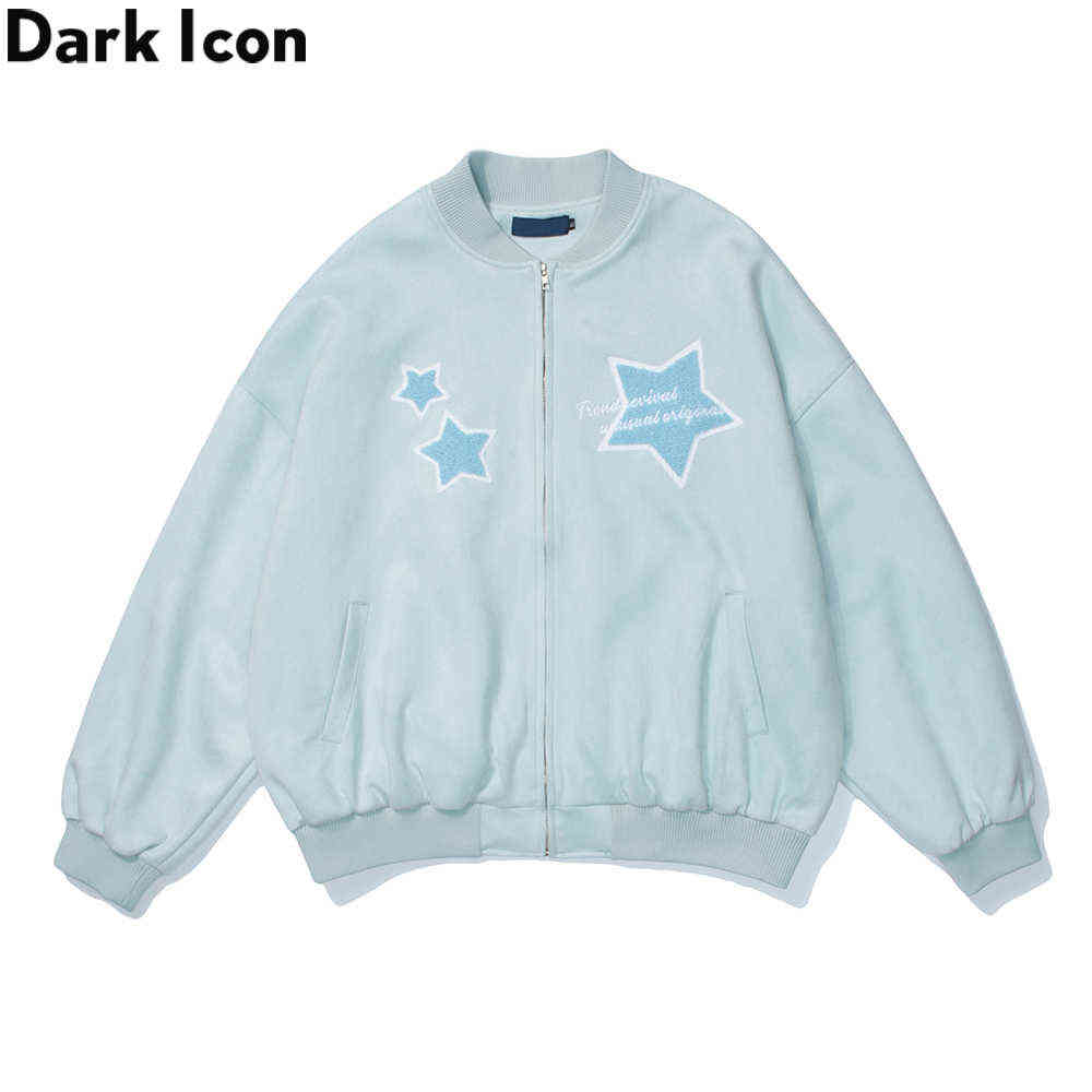 Five Star Embroidery Baseball Jacket Men Women Streetwear Men's Jackets Outwear Jackets for Man 210603, Black
Five Star Embroidery Baseball Jacket Men Women Streetwear Men's Jackets Outwear Jackets for Man 210603, Black
