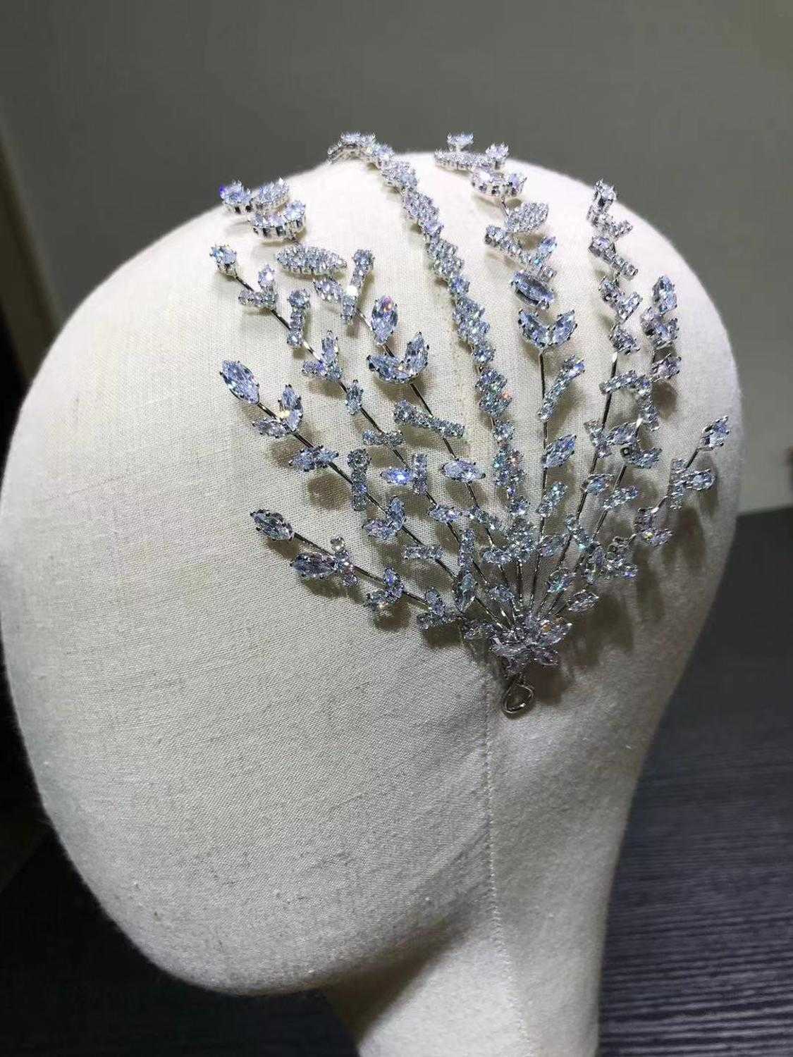 ASNORA Unique Crystal Headband Wedding Hair Accessories Bride Crown, Princess Birthday Tiaras, Prom 210707