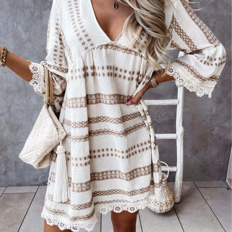 Casual Dresses Autumn V-neck Half Sleeve Striped Beach Mini Dress Women 2021 Lace Loose Laides Woman Robe Femme Vestidos Summer, Black
Casual Dresses Autumn V-neck Half Sleeve Striped Beach Mini Dress Women 2021 Lace Loose Laides Woman Robe Femme Vestidos Summer, Black