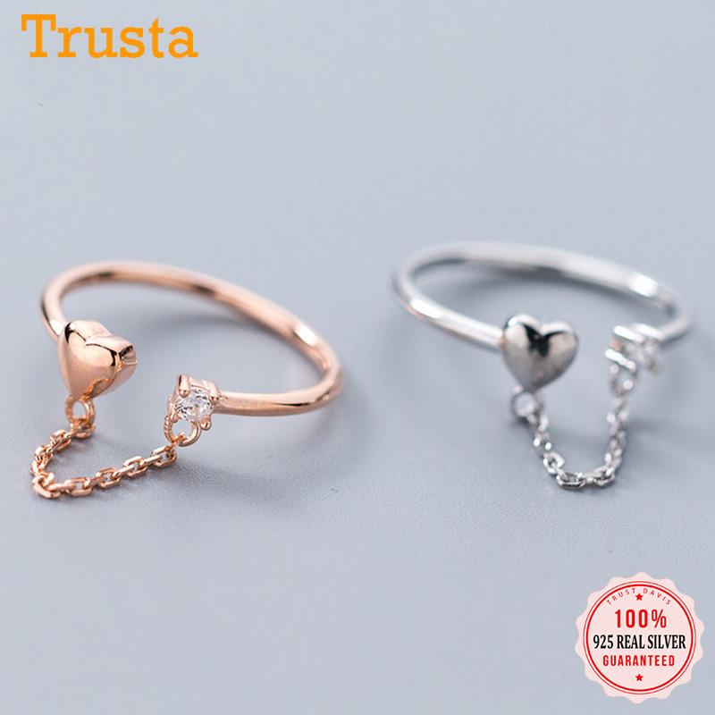Trustdavis 100% 925 Sterling Silver Fashion Heart CZ Chain Rings Size 6 7 8 Wonderful Gift For Women Girls Kids Lady's DS923 Cluster
Trustdavis 100% 925 Sterling Silver Fashion Heart CZ Chain Rings Size 6 7 8 Wonderful Gift For Women Girls Kids Lady's DS923 Cluster