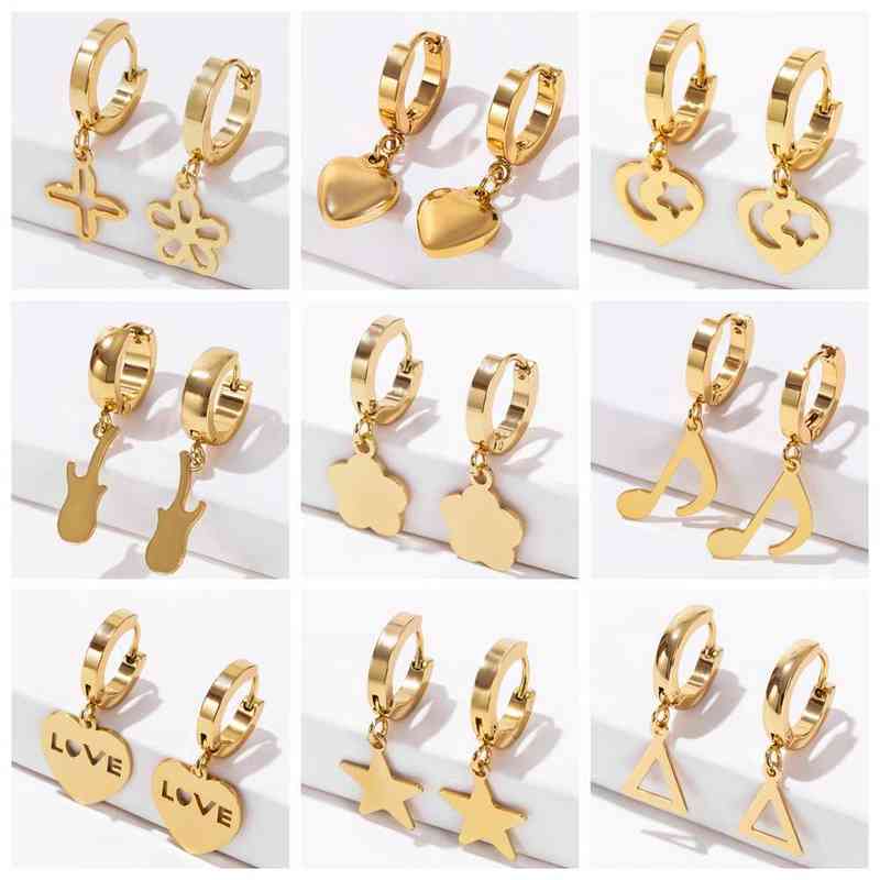 ESSFF Fashion Titanium/Stainless Steel Dangle Earrings for Women Men Heart Ball Rond Geometric Punk Cool Girls Drop Earings G220312
ESSFF Fashion Titanium/Stainless Steel Dangle Earrings for Women Men Heart Ball Rond Geometric Punk Cool Girls Drop Earings G220312