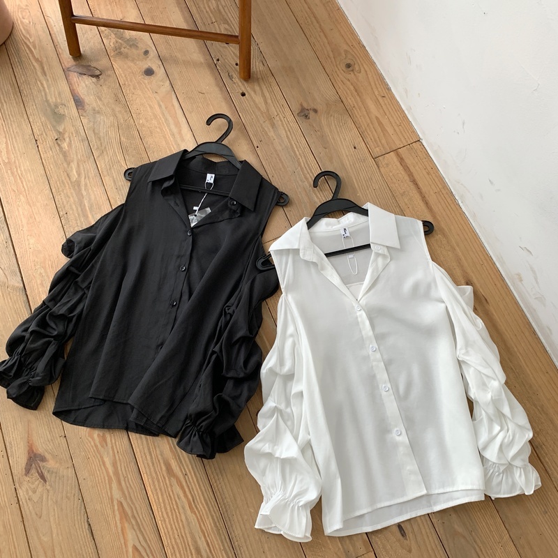 Long Sleeve Women Shirt Off-Shoulder Cardigan Blouses Autumn Puff Sexy Office Lady CasualBlusas 10569 210518