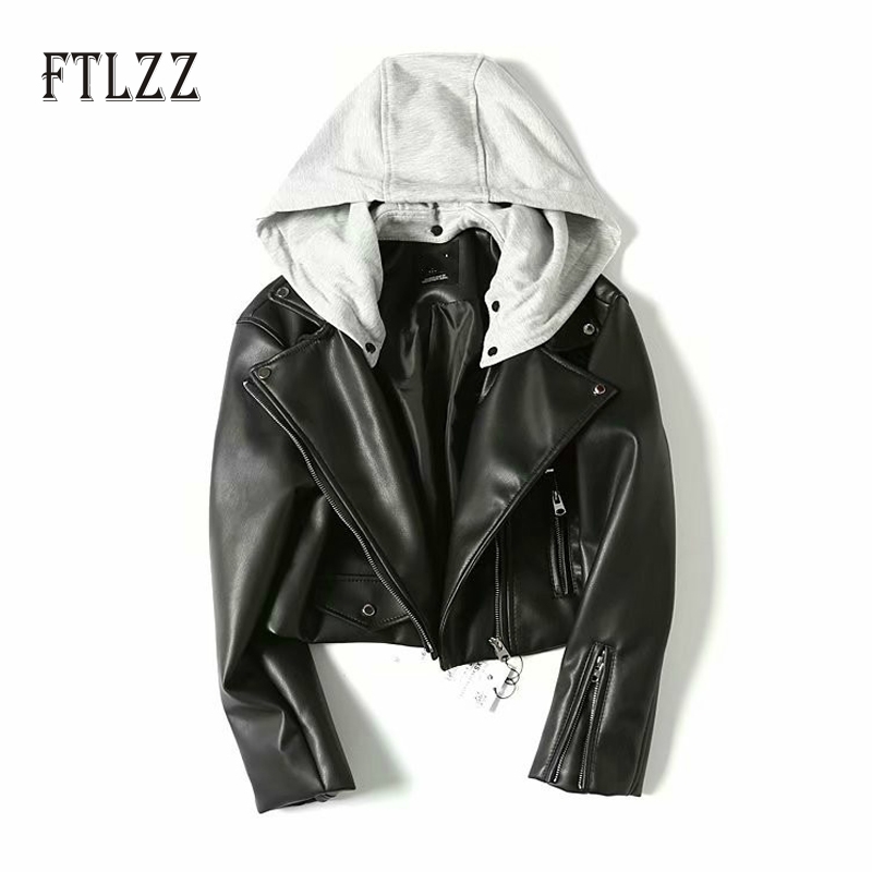 Women Faux Leather Jacket Spring Autumn Hooed Removable Hat Street Short Coat Ladies Black Pu Outerwear 210602
Women Faux Leather Jacket Spring Autumn Hooed Removable Hat Street Short Coat Ladies Black Pu Outerwear 210602