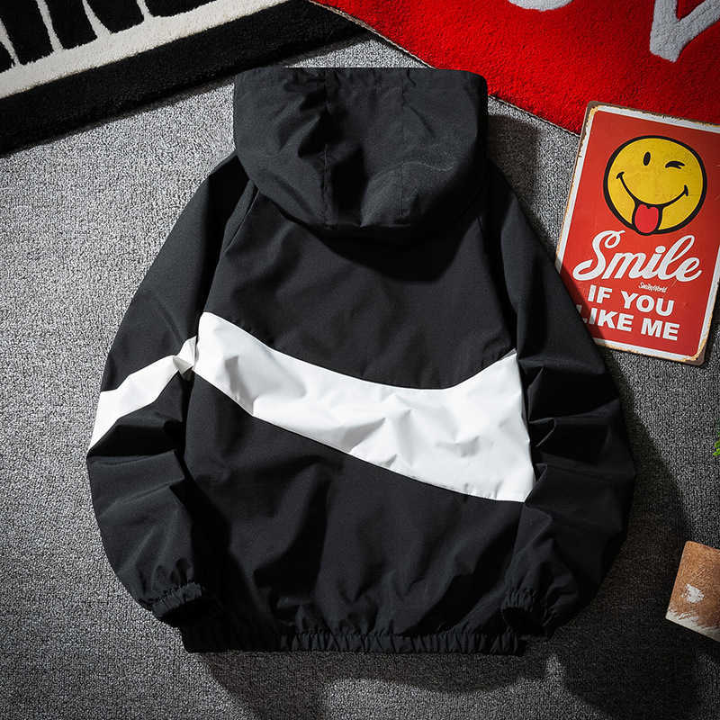 Men's Streetwear Hip Hop Jackets Spring Autumn Warm Windbreakers Zipper Hooded Oversized Coat Casual Harajuku Bomber Jacket Men 210818