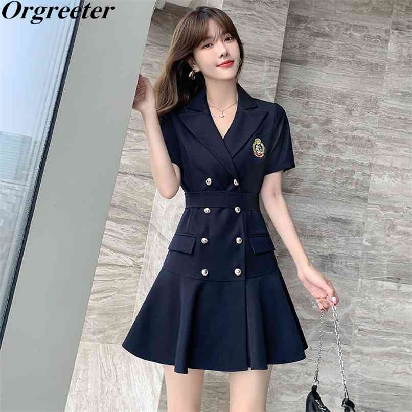 Vintage Dress for Women V-neck Short Sleeve High waist Mini Blazer Summer Appliques Double breasted Suit 210602, Navy blue
Vintage Dress for Women V-neck Short Sleeve High waist Mini Blazer Summer Appliques Double breasted Suit 210602, Navy blue