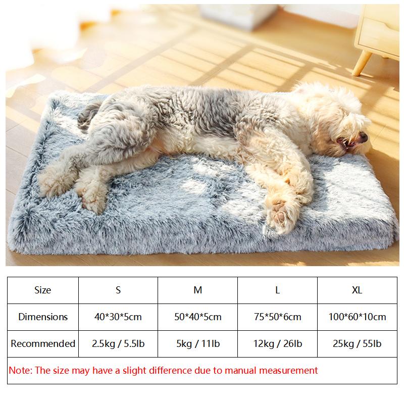 Kennels & Pens Long Plush Dog Bed Pet Cushion Rectangular Blanket Soft Fleece Cat Puppy Chihuahua Sofa Mat Pad For Small Large Dogs