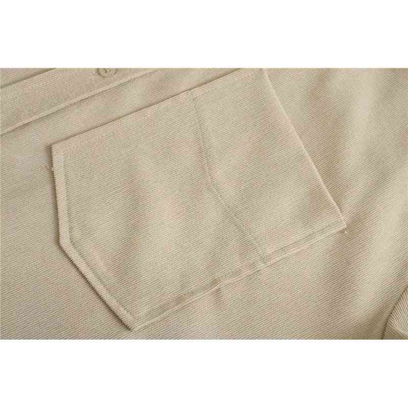 Streetwear Women Khaki Corduroy Shirts Fashion Ladies Turn Down Collar Pocket Tops Causal Female Chic Oversize Blouses 210430
