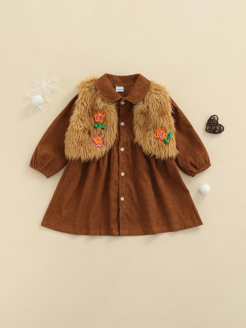 Girl's Dresses Kids Suit Sets Solid Color Turn-Down Collar Long Sleeve Dress+ Flower Waistcoat For Spring Fall, Red;yellow
Girl's Dresses Kids Suit Sets Solid Color Turn-Down Collar Long Sleeve Dress+ Flower Waistcoat For Spring Fall, Red;yellow
