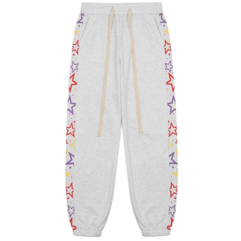 Men's Clothing European And American Fashion Brand Five-pointed Star Printing Pants Elastic Waist Guard Loose Casual