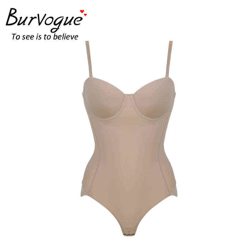 Burvogue Women Sexy Seamless Body Shaper Butt Lifter Tummy Control Bodysuits Push Up Shapewear Slimming Underwear Waist Trainer 211112