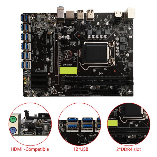 B250C BTC 12P Mining PC Motherboard Multi Graphics Card PCIe 1x to USB3.0 Interface Lower The Cost Support LGA 1151 Core 6 7 CPU
B250C BTC 12P Mining PC Motherboard Multi Graphics Card PCIe 1x to USB3.0 Interface Lower The Cost Support LGA 1151 Core 6 7 CPU