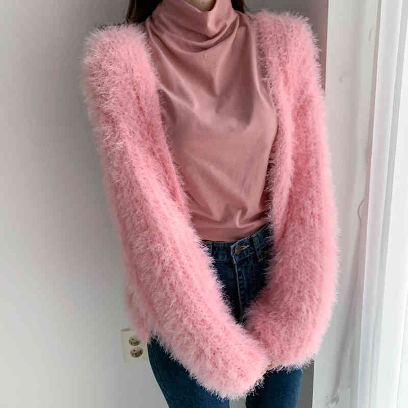 Nomikuma Korea Autumn Winter Warm Sweater Cardigan Causal Long Sleeve V-neck Knitted Jacket New Women Open Stitch 6C835 210427
