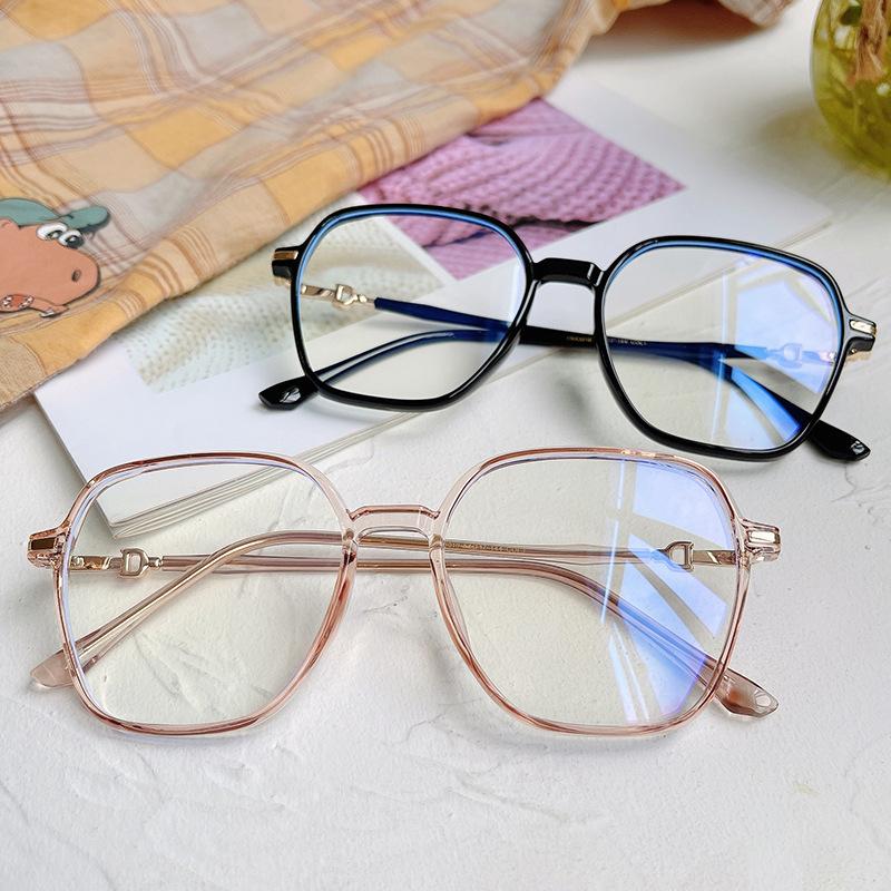 Fashion Sunglasses Frames Green Clear Print Square Anti-blue Light Eyeglasses For Women Alloy Leopard Oversize Computer Myopia Glasses Frame