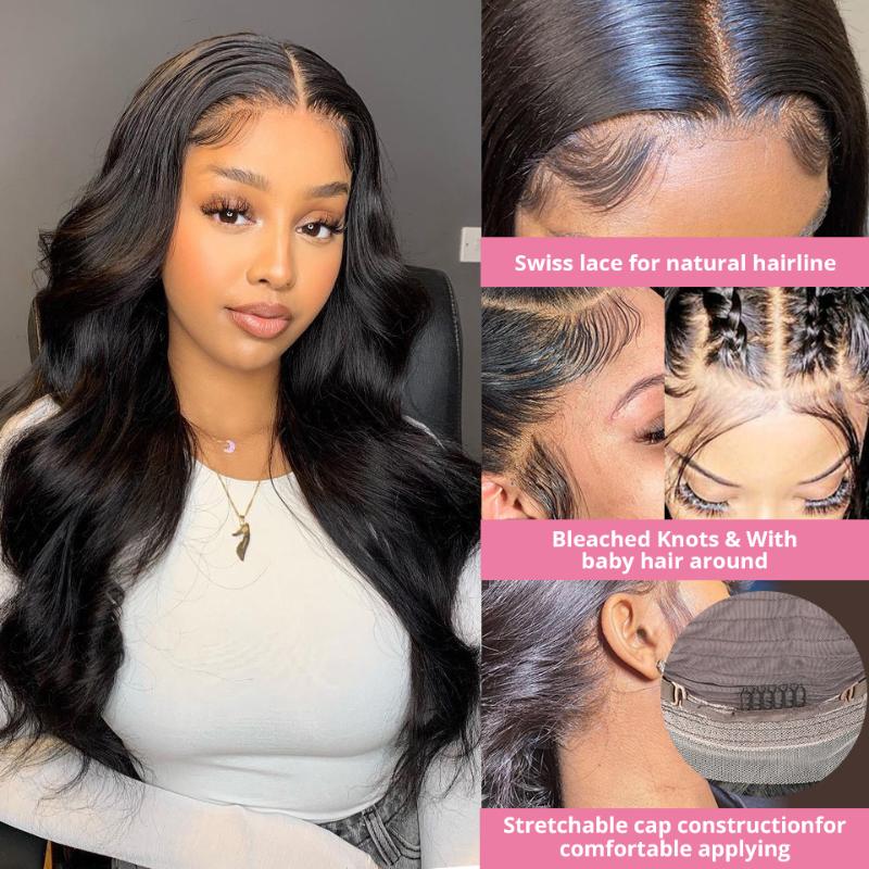 Lace Wigs 40inch Human Hair Frontal Wig Body Wave Front Preplucked Hairline Vendor Wholesale
