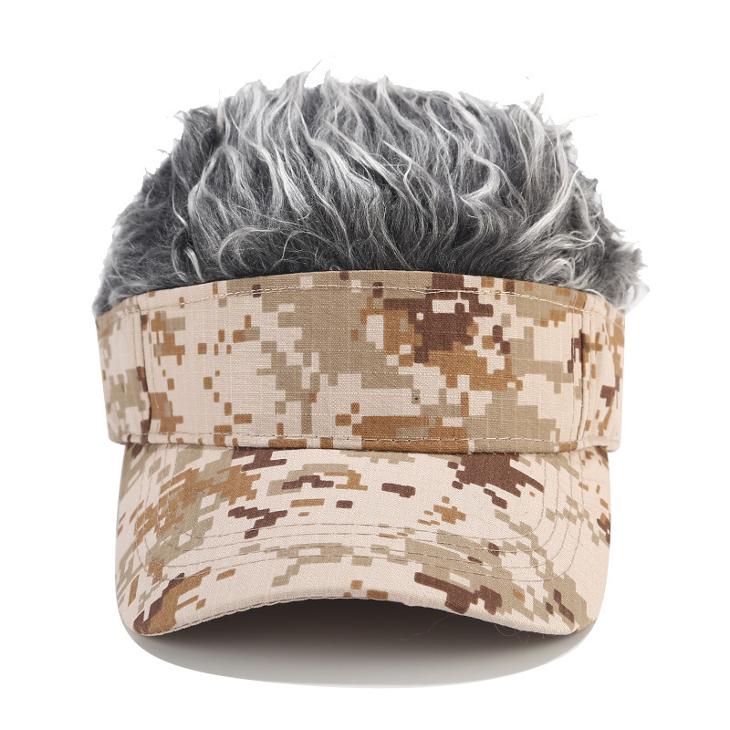 Novelty Hair Visor Cap Wig Peaked Adjustable Baseball Hat with Spiked Hair Funny Hats For Men