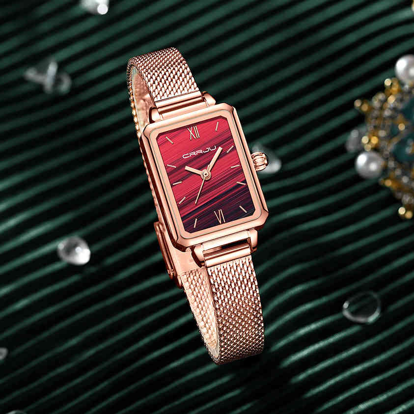 Women Watches CRRJU Fashion Luxury Ladies Dress Mesh Wristwatch Square Red Praty Waterproof Quartz Watches reloj mujer 210517, Green
Women Watches CRRJU Fashion Luxury Ladies Dress Mesh Wristwatch Square Red Praty Waterproof Quartz Watches reloj mujer 210517, Green