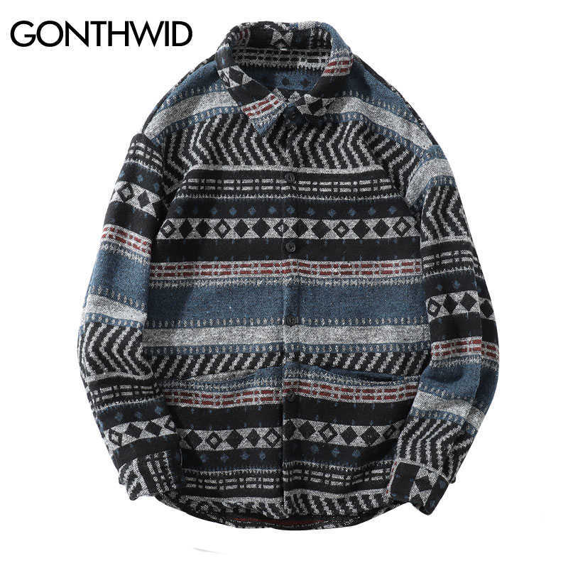 GONTHWID Geometric Striped Long Sleeve Shirts Men Hip Hop Button Down Dress Shirt Streetwear Hipster Fashion Casual Shirts Tops 210628, Blue
GONTHWID Geometric Striped Long Sleeve Shirts Men Hip Hop Button Down Dress Shirt Streetwear Hipster Fashion Casual Shirts Tops 210628, Blue