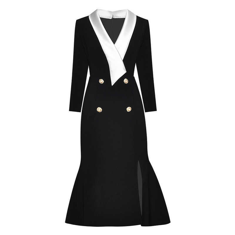 HIGH QUALITY est Designer Runway Dress Women's Long Sleeve Color Block Notched Collar Mermaid 210526, Blue
HIGH QUALITY est Designer Runway Dress Women's Long Sleeve Color Block Notched Collar Mermaid 210526, Blue