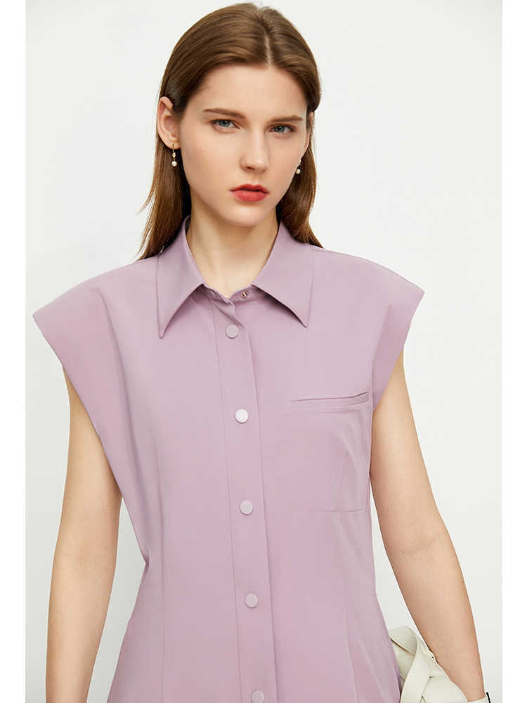 Minimalism Summer Temperament Dress For Women Fashion Aline Women's Offical Lady Lapel Female 12170317 210527