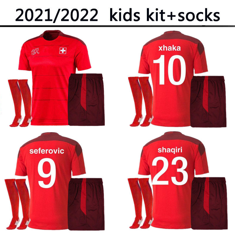 2021 2022 Switzerland Soccer kids kit and socks Jersey national team home away 20 21 22 SEFEROVIC FREULER SHAQIRI LANG EMBOLO BEHRAMI Swiss Red Football Shirt
2021 2022 Switzerland Soccer kids kit and socks Jersey national team home away 20 21 22 SEFEROVIC FREULER SHAQIRI LANG EMBOLO BEHRAMI Swiss Red Football Shirt