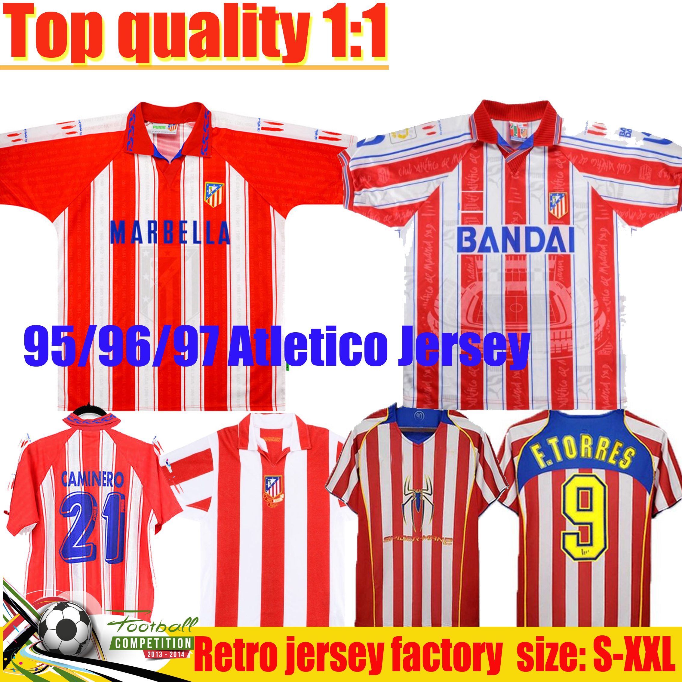 1995 96 97 Atletico Madrid soccer jerseys SIMEONE CAMINERO 04 05 Retro jersey #9 F.TORRES Gabi HOME vintage classic football shirt men uniform size S-2XL, Black
1995 96 97 Atletico Madrid soccer jerseys SIMEONE CAMINERO 04 05 Retro jersey #9 F.TORRES Gabi HOME vintage classic football shirt men uniform size S-2XL, Black