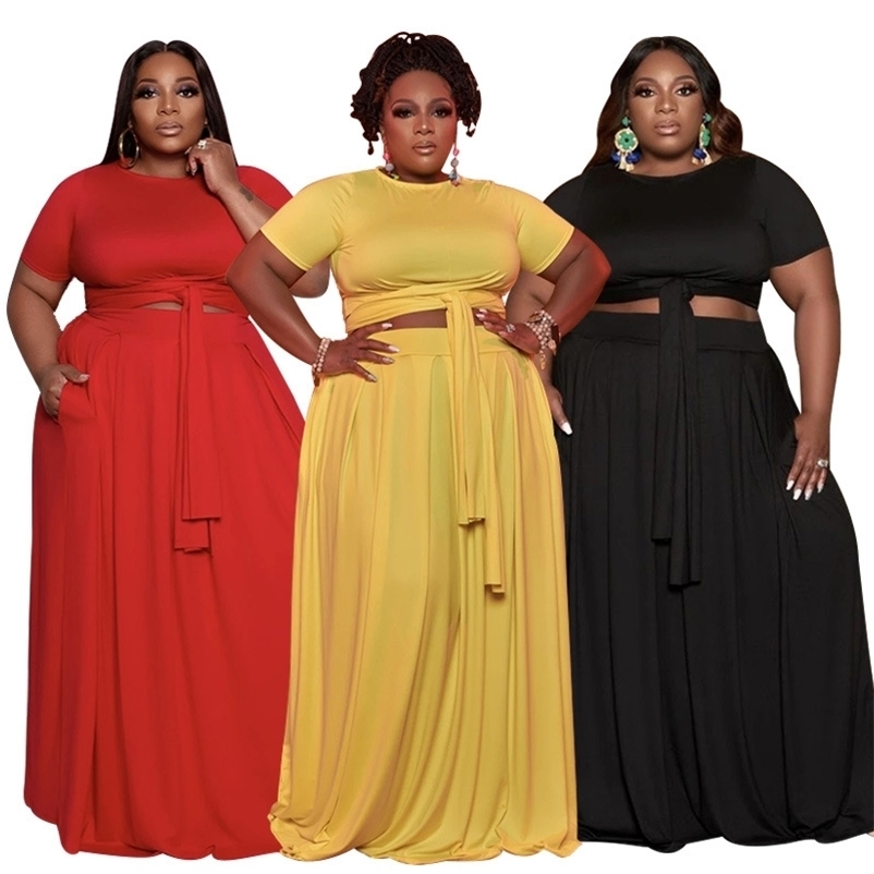 Chiclover Summer Clothes Wholesale Plus Size Women Clothing Two Piece Set Lace Up Tops and Maxi Loose Skirts s Lounge 211029, Yellow
Chiclover Summer Clothes Wholesale Plus Size Women Clothing Two Piece Set Lace Up Tops and Maxi Loose Skirts s Lounge 211029, Yellow