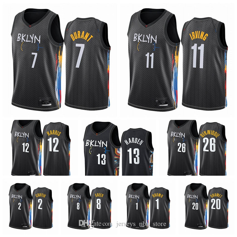 BrooklynNetsMen James Harden Kevin Durant Kyrie Irving Blake Griffin Joe Harris Andre Roberson 2020-21 Black City Basketball Jersey, Color11
BrooklynNetsMen James Harden Kevin Durant Kyrie Irving Blake Griffin Joe Harris Andre Roberson 2020-21 Black City Basketball Jersey, Color11