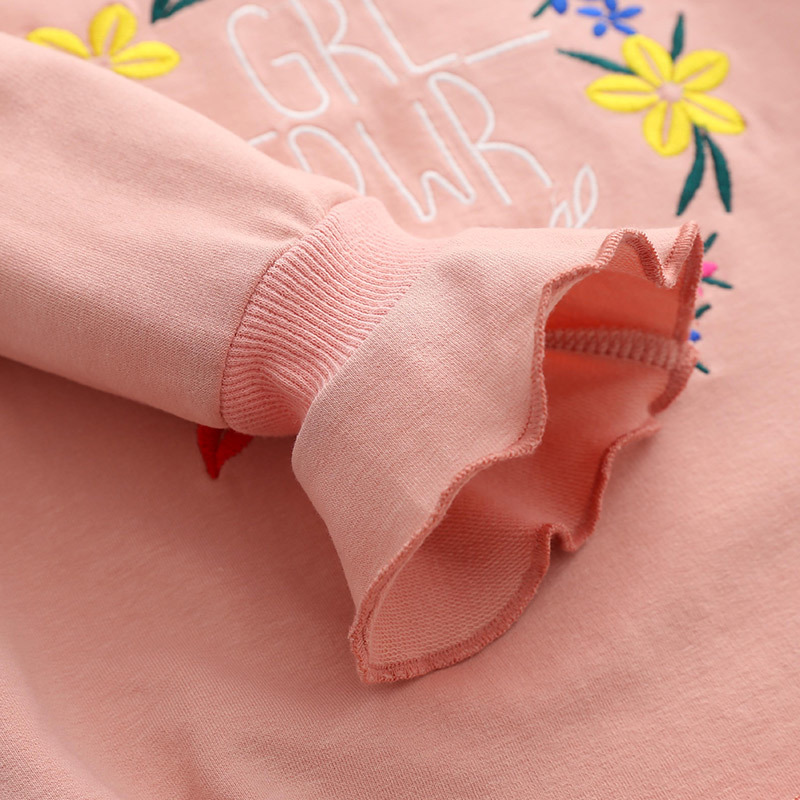 Autumn Spring Fashion 2-4 5 6 7 8 9 10 Years Children'S Gift Flower Letter Flare Trumpet Sleeve Kids Baby Girl Sweatshirts 220309