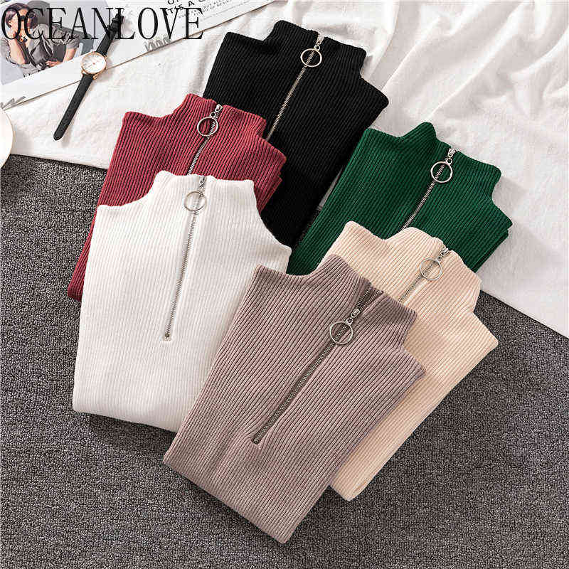 OCEANLOVE Zipper Half Turtleneck Sweater Women Solid Slim Autumn Winter Clothes Sueter Mujer Basic Fashion Pullovers 12605 211109, Khaki
OCEANLOVE Zipper Half Turtleneck Sweater Women Solid Slim Autumn Winter Clothes Sueter Mujer Basic Fashion Pullovers 12605 211109, Khaki