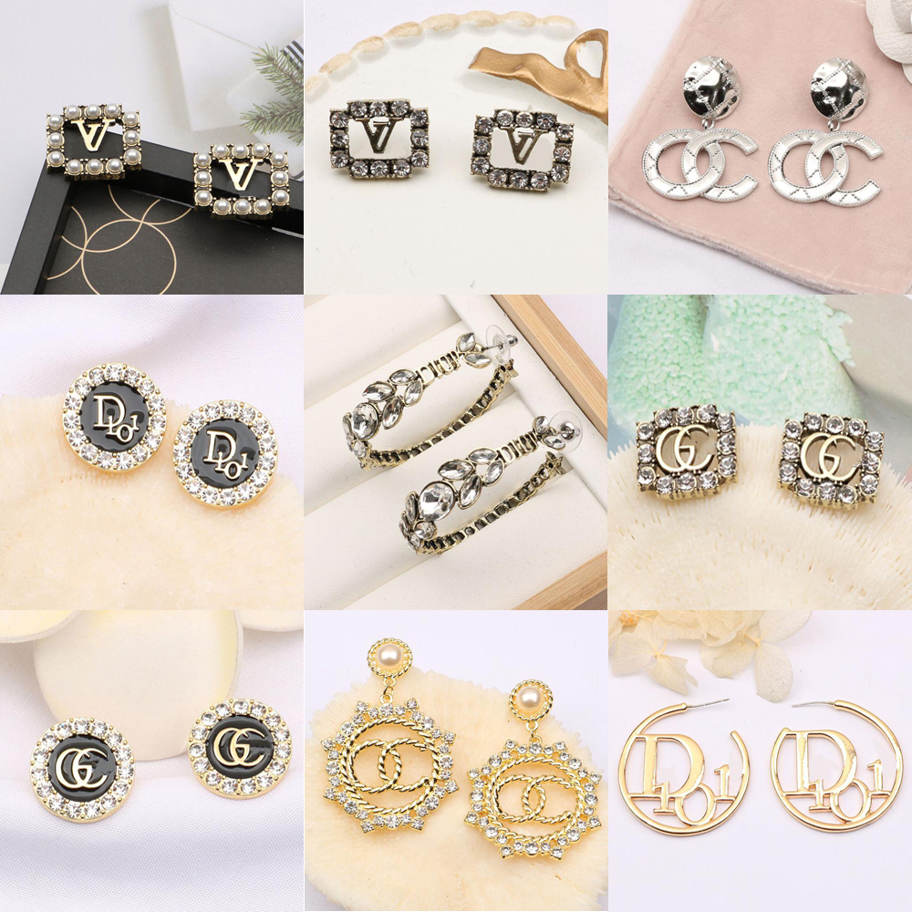 Design141-Design160 18K Gold Plated Elegant Designer Letters Stud Crystal Geometric Women Rhinestone Pearl Long Earring Wedding Party Jewerlry Accessories
Design141-Design160 18K Gold Plated Elegant Designer Letters Stud Crystal Geometric Women Rhinestone Pearl Long Earring Wedding Party Jewerlry Accessories
