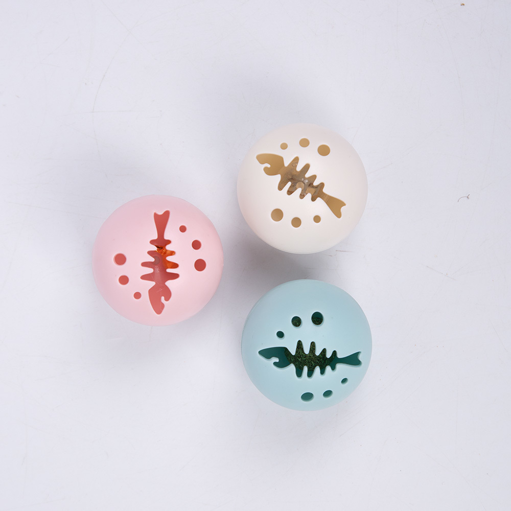 3pcs/set Plastic Small Cat Pet Toys Cat Toys Cat toy ball Pet Colorful Playing Ball Toys With Small Bell Mint ball Pets Products