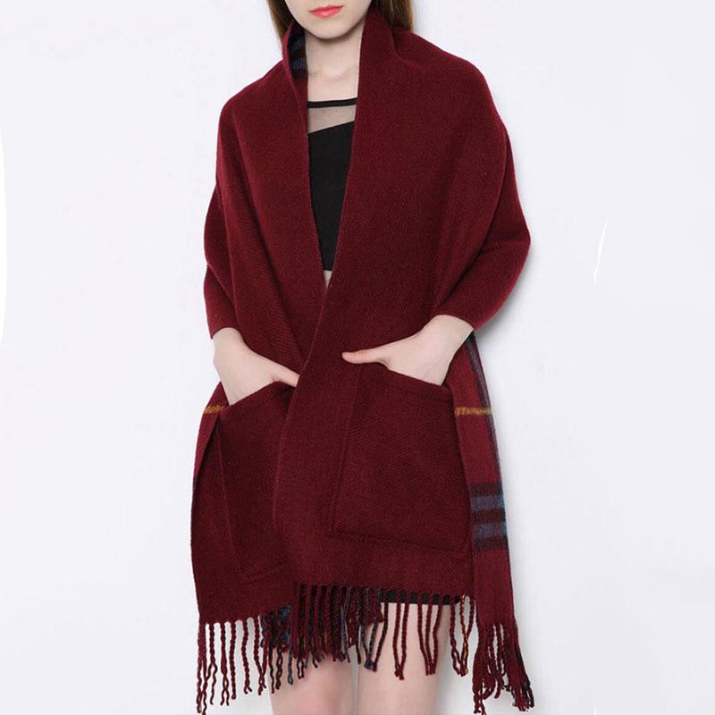 Berets Pocket Shawl Autumn Winter Dual-Use Cashmere Tassel Men Plaid Scarf Women's Double-Sided Female Decoration Thick Foulard, Black
Berets Pocket Shawl Autumn Winter Dual-Use Cashmere Tassel Men Plaid Scarf Women's Double-Sided Female Decoration Thick Foulard, Black
