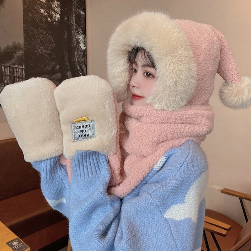 2022 Gift Solid Cashmere Hooded Hat Gloves Scarf Set for Women Casual Winter Thick Bufanda Plush Soft Warm Echarpe Foulard, Mixed color
2022 Gift Solid Cashmere Hooded Hat Gloves Scarf Set for Women Casual Winter Thick Bufanda Plush Soft Warm Echarpe Foulard, Mixed color