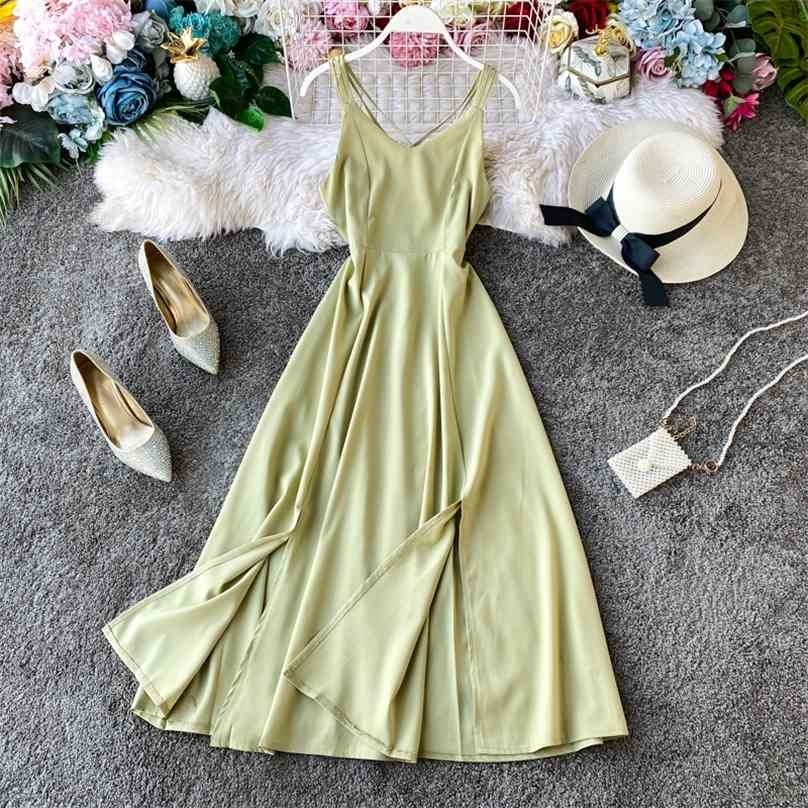 Women Dress Vestidos Mujer Summer Sleeveless Spaghetti Strap Long Robe Ladies V-neck Sexy Backless Boho Bandage Dresses 210525
Women Dress Vestidos Mujer Summer Sleeveless Spaghetti Strap Long Robe Ladies V-neck Sexy Backless Boho Bandage Dresses 210525