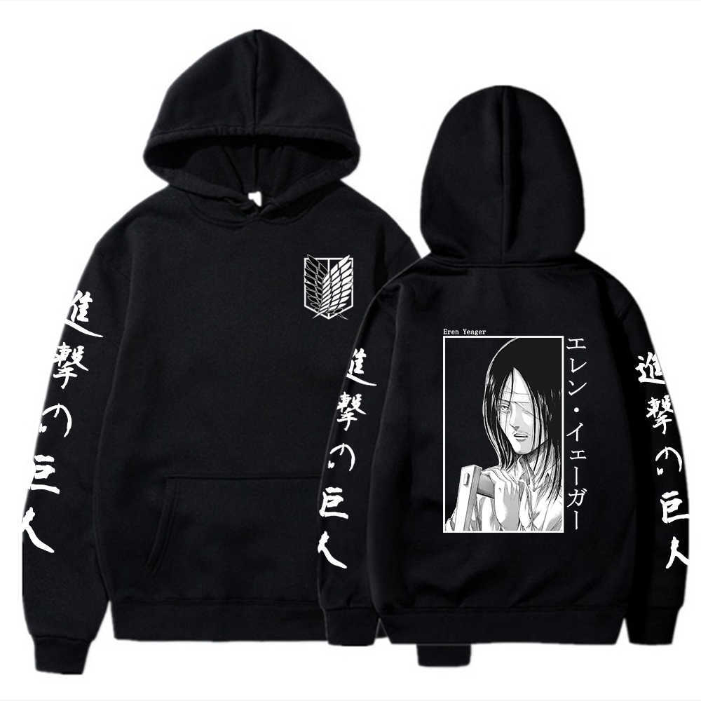 Japanese Anime Attack on Titan Hoodies Eren Yeager Men Women Printing Long Sleeve Sweatshirt Harajuku Y0802, Black
Japanese Anime Attack on Titan Hoodies Eren Yeager Men Women Printing Long Sleeve Sweatshirt Harajuku Y0802, Black