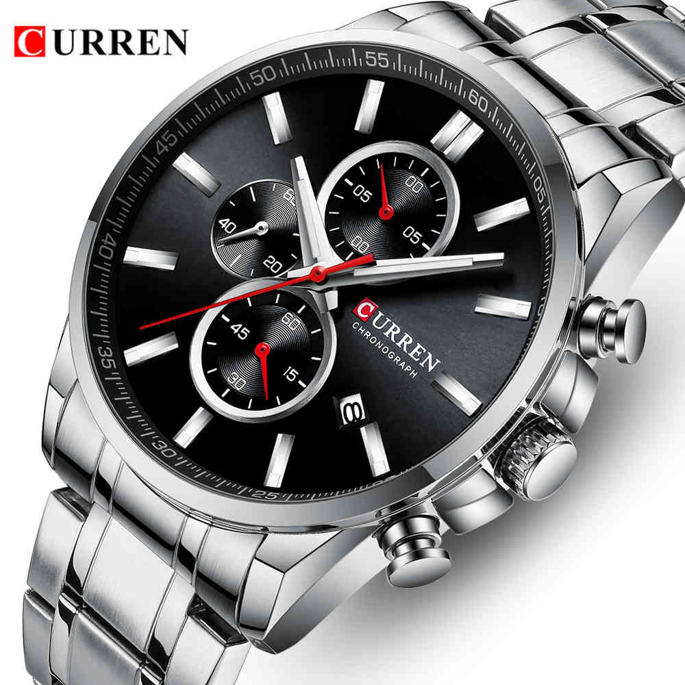 Mens Watches CURREN Top Luxury Brand Chronograph Waterproof Quartz Watch Men Stainless Steel Sport Wrist Watch Clock for Men 210517, Silver black
Mens Watches CURREN Top Luxury Brand Chronograph Waterproof Quartz Watch Men Stainless Steel Sport Wrist Watch Clock for Men 210517, Silver black