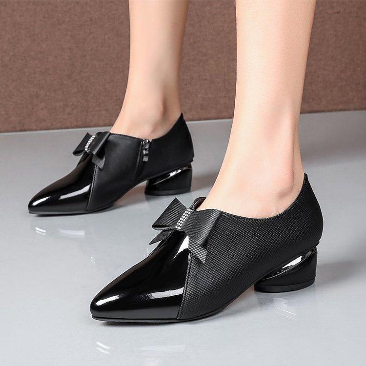 Dress Shoes Ladies Low Heel Spring Leather Pointed Toe Woman Black Bow Slip On Zapatos Mujer, Blue
Dress Shoes Ladies Low Heel Spring Leather Pointed Toe Woman Black Bow Slip On Zapatos Mujer, Blue