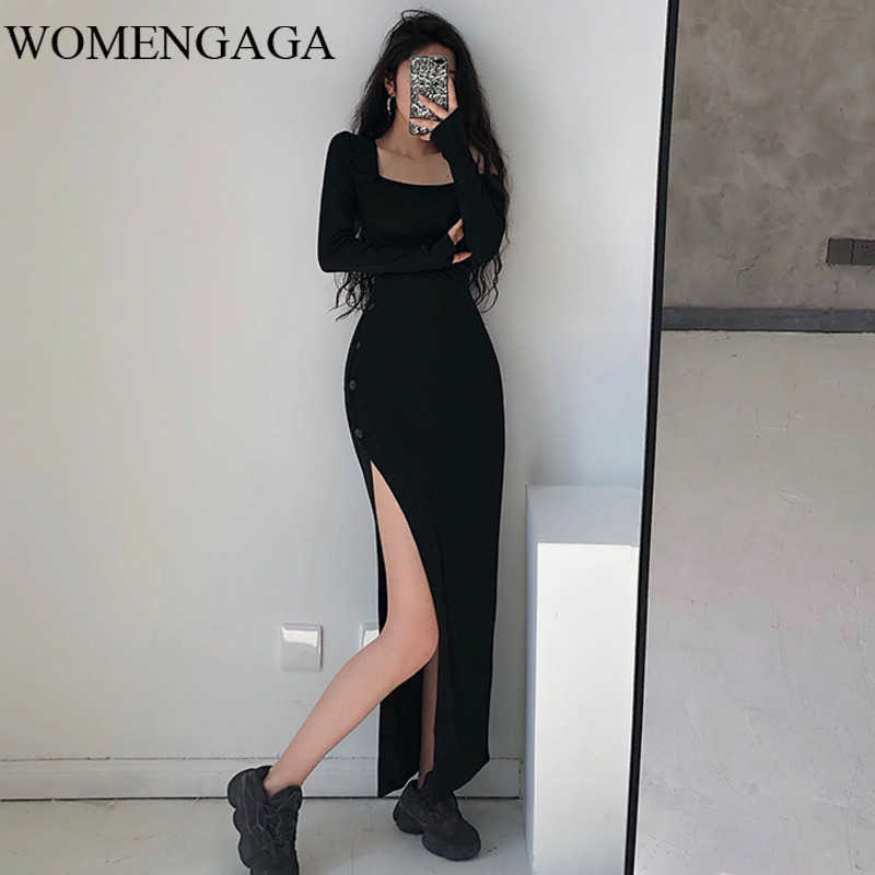 European Sexy Slim Strapless Shoulder Bag Buttocks Long Sleeve Dress Autumn Womens Square Collar Button HCKT 210603, Black
European Sexy Slim Strapless Shoulder Bag Buttocks Long Sleeve Dress Autumn Womens Square Collar Button HCKT 210603, Black