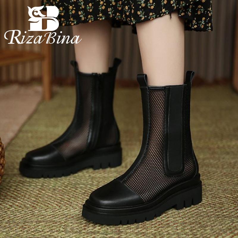 Boots RIZABINA Fashion Real Leather Summer Round Toe Zipper Platform Hollow Out Cool Outdoor Ladies Footwear Size 34-43, Black
Boots RIZABINA Fashion Real Leather Summer Round Toe Zipper Platform Hollow Out Cool Outdoor Ladies Footwear Size 34-43, Black