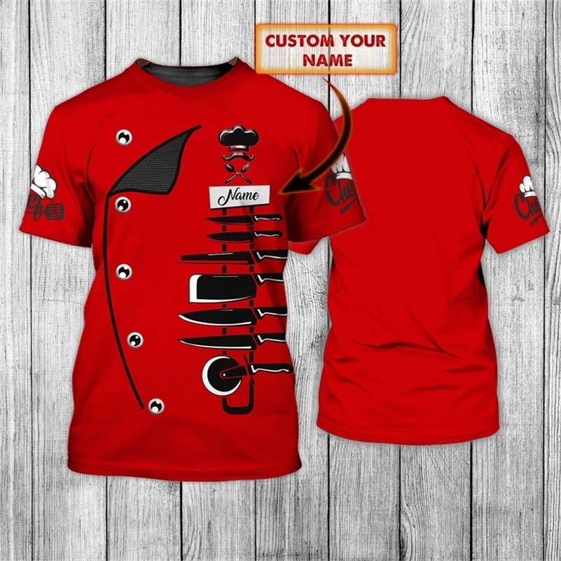 Fashion t shirt Custom Name Master Chef Red 3D Printing Mens Summer Short sleeve Unisex Casual sports T-shirt DW16 220223
Fashion t shirt Custom Name Master Chef Red 3D Printing Mens Summer Short sleeve Unisex Casual sports T-shirt DW16 220223