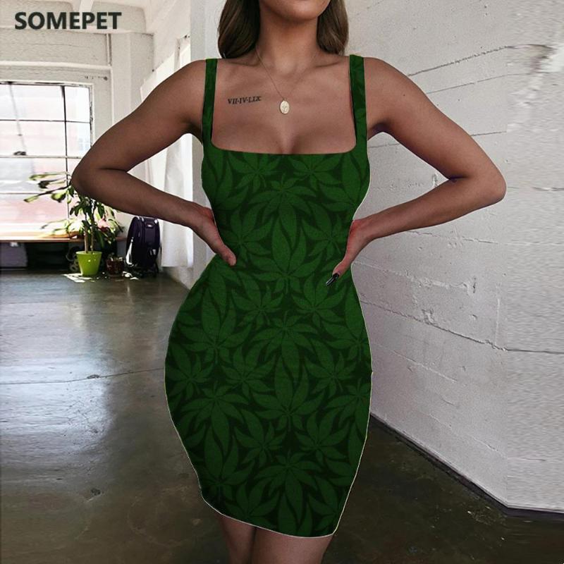 Casual Dresses SOMEPET Leaves Dress Women Green Bodycon Abstract Halter Sleeveless 3d Print Womens Clothing Summer Beach, 10272
Casual Dresses SOMEPET Leaves Dress Women Green Bodycon Abstract Halter Sleeveless 3d Print Womens Clothing Summer Beach, 10272