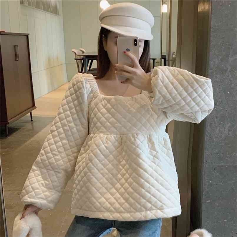 Will ~ firm offers French niche party led ling doll cotton-padded jacket, minus age female brim hubble-bubble sleeve short jacke 210819