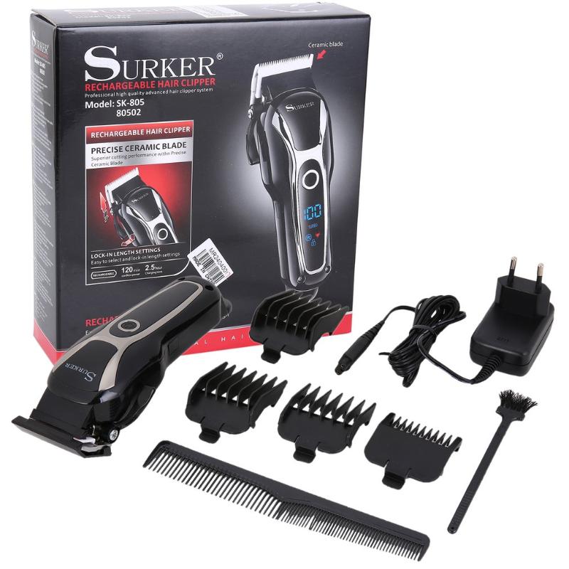 Hair Clippers SURKER SK-80502 LCD Clipper Chargeable Cutting Machine With Aluminum Alloy Clips Electric Shaving Head
Hair Clippers SURKER SK-80502 LCD Clipper Chargeable Cutting Machine With Aluminum Alloy Clips Electric Shaving Head