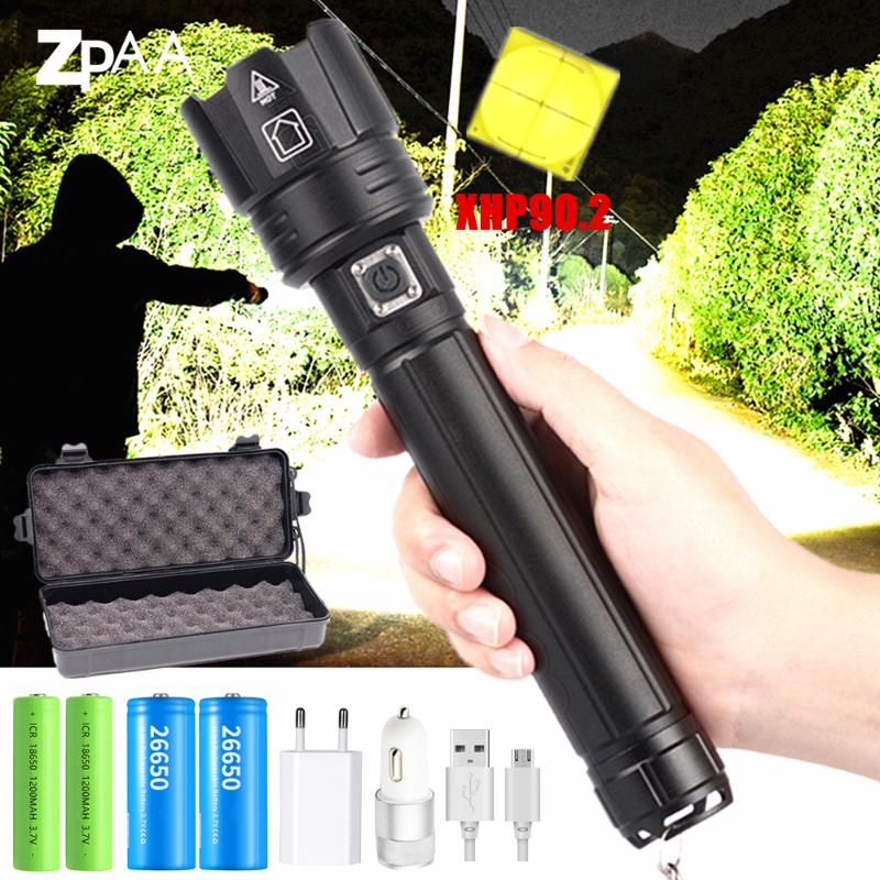 Super Bright XHP90.2 LED 2021 26650 USB Rechargeable XHP70 Tactical Light 18650 Zoom Camp Waterproof Torch Flashlights Torches
Super Bright XHP90.2 LED 2021 26650 USB Rechargeable XHP70 Tactical Light 18650 Zoom Camp Waterproof Torch Flashlights Torches