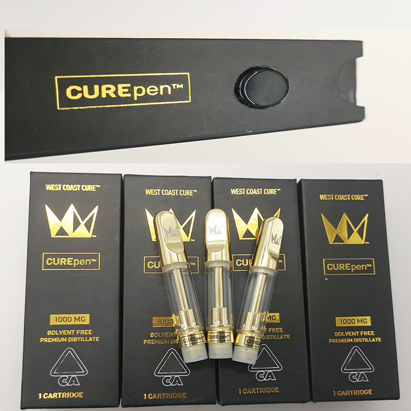 West Coast Cure Vape Pen Cartridges 0.8ml 1ml Golden Curepen Carts Empty Ceramic Coil Glass Tank Thick Oil Atomizers Childproof Packaging OEM
West Coast Cure Vape Pen Cartridges 0.8ml 1ml Golden Curepen Carts Empty Ceramic Coil Glass Tank Thick Oil Atomizers Childproof Packaging OEM