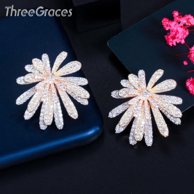 Dangle & Chandelier ThreeGraces Delicate Flower Design 3 Layers Cubic Zirconia Big Wedding Earrings For Ladies Party Accessories Jewelry Gif, Silver
Dangle & Chandelier ThreeGraces Delicate Flower Design 3 Layers Cubic Zirconia Big Wedding Earrings For Ladies Party Accessories Jewelry Gif, Silver