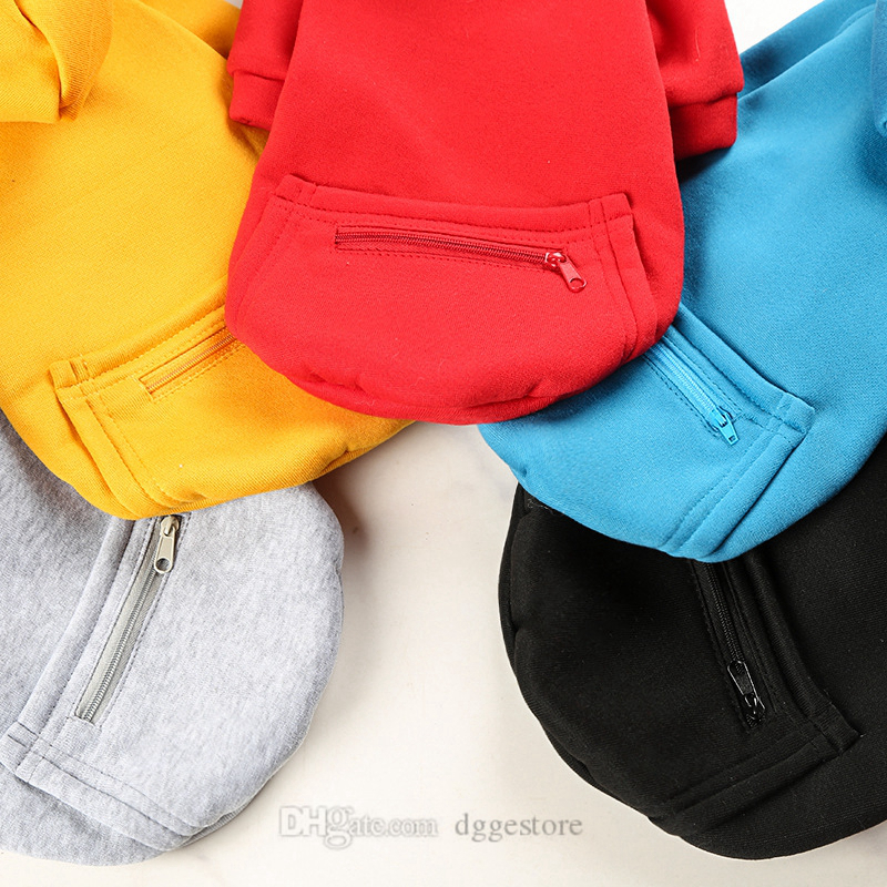 5 Color Dogs Hoodie Dog Apparel Sweaters with Hat Cold Weather Pet Hoodies Pocket Hooded Clothes Costume Puppy Cat Winter Hoody Warm Coat Sweater for 