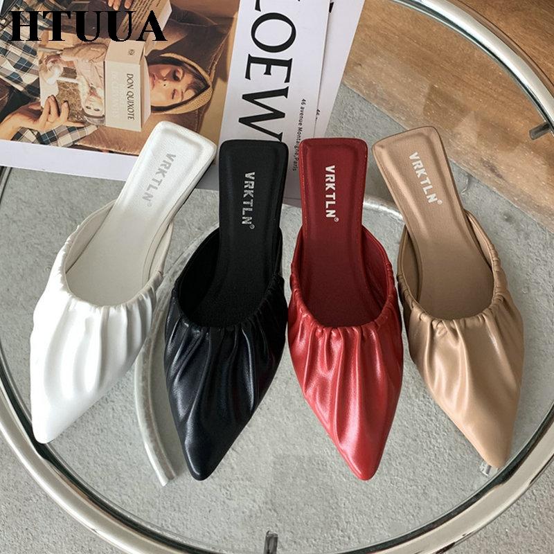 Slippers HTUUA Fashion Pointed Toe Mules Shoes 2021 Spring Women Female Slip On Slides Ladies Outside Casual Loafers SX3841, Black
Slippers HTUUA Fashion Pointed Toe Mules Shoes 2021 Spring Women Female Slip On Slides Ladies Outside Casual Loafers SX3841, Black