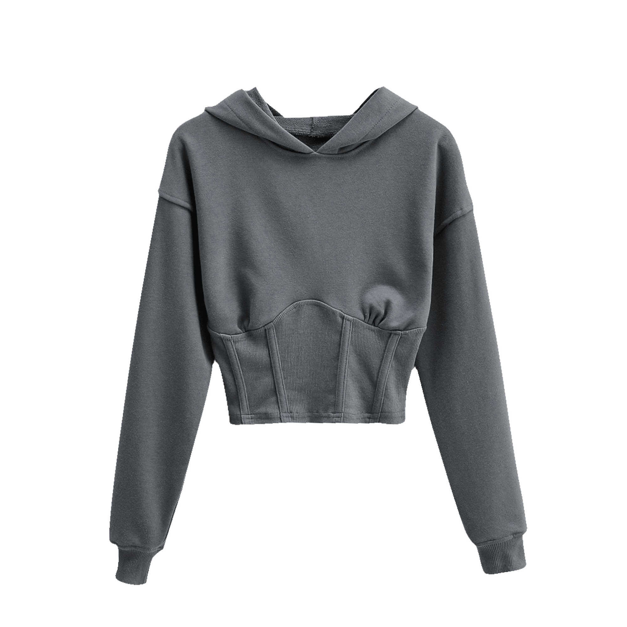 Spring Summer Streetwear Short Sweatshirt Women's Slim Waist Pullover Hoodies 210615
