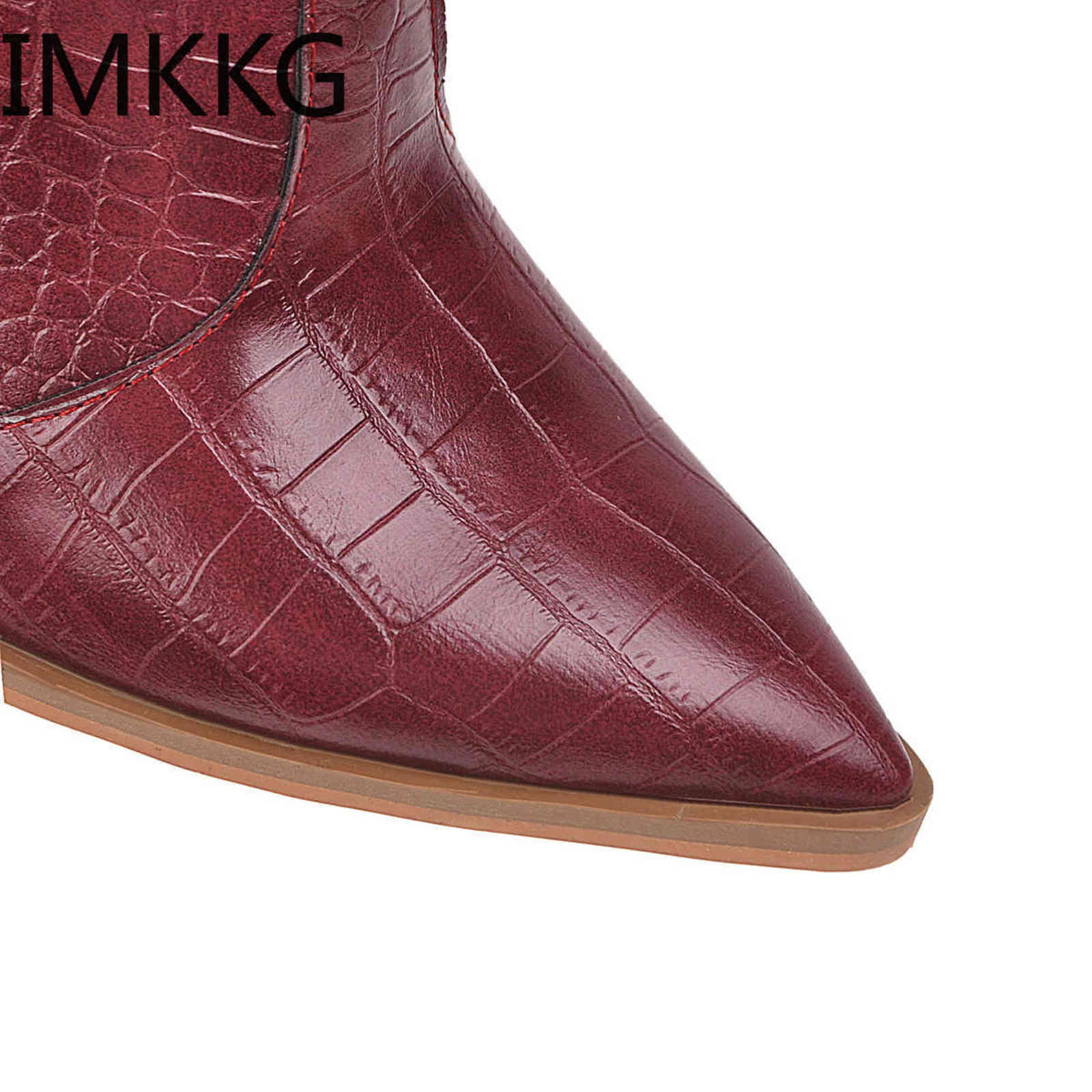 Classic Embroidered Western Cowboy Boots for Women Leather Cowgirl High Heels Shoes Mid Calf Woman 211105